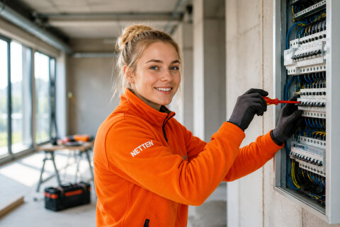 Netten vrouw groepenkast